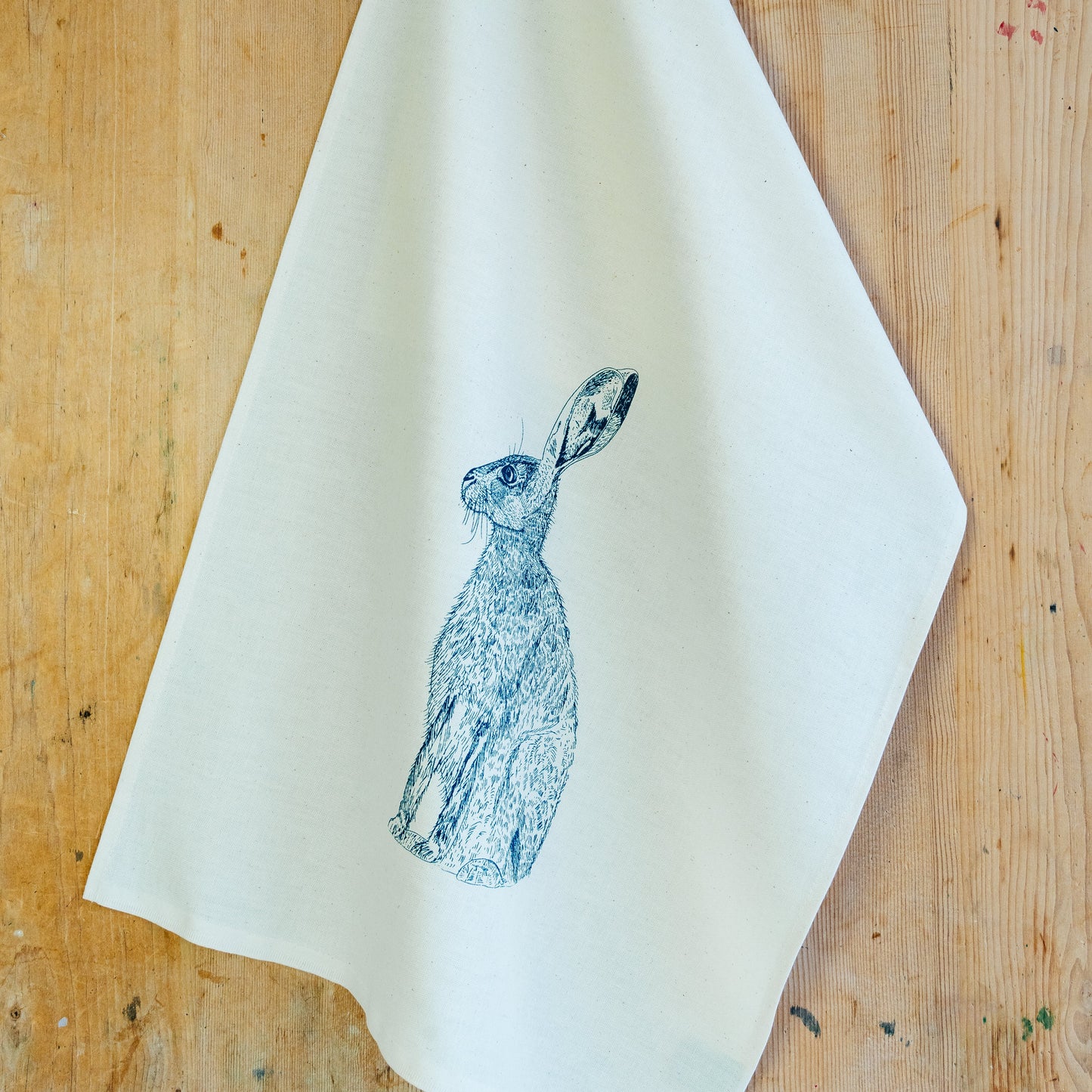 Blue Hare Tea Towel (Seconds)